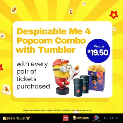 GV "Despicable Me 4" Watch Party Popcorn Combo Set