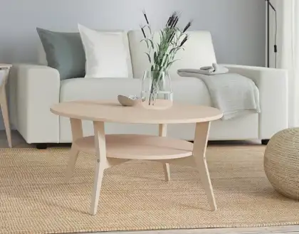 Cute Mocha Mousse Coffee Table in the Living Room