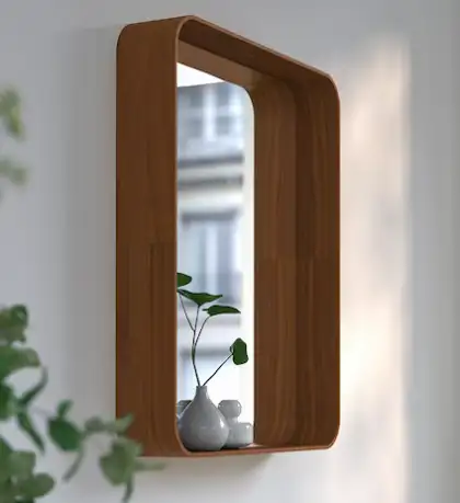Beautiful Wooden Mocha Mousse Inspired Mirror