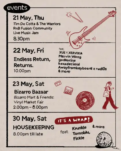 Housewarming party lineup and schedule